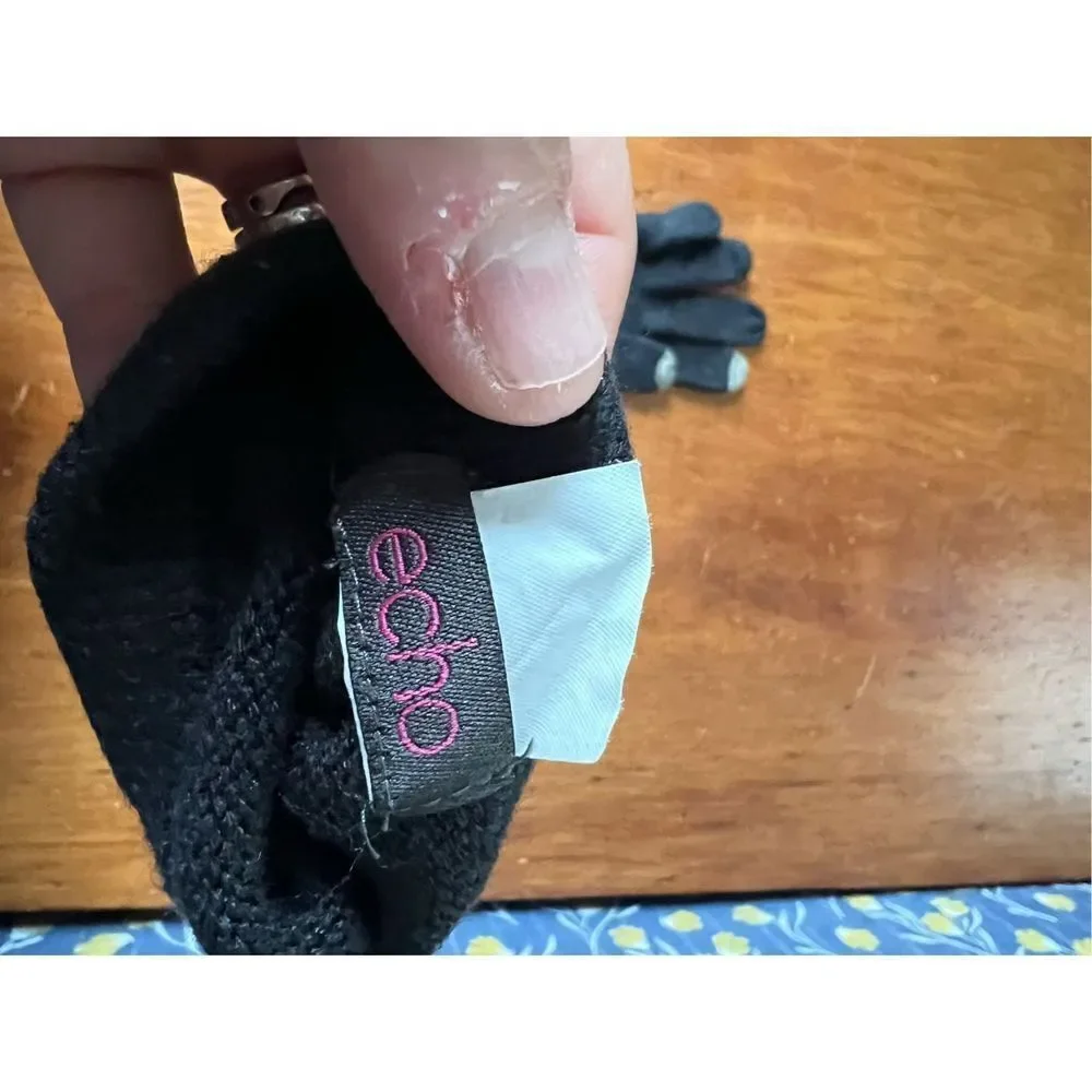 Echo black lightweight texting gloves OS